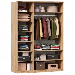 Шкаф трехстворчатый с зеркалом Фиджи 003 Дуб Золотой Антрацит