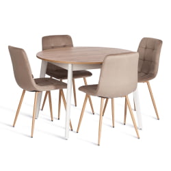 Стул CHILLY (mod. JSC-220) Велюр/металл , 44,5х52,5х88 см, Beige (бежевый) HLR8 / натуральный