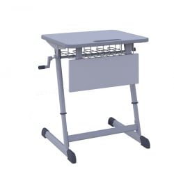 Парта одноместная НОМАД В 600х500 с ручной регулировкой высоты (рост 4-6) Серый/Серый / NOMAD V