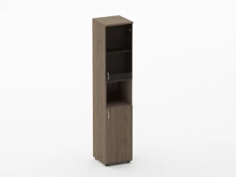 Шкаф высокий со стеклом и нишей Twin 16.16.16Пр Дуб Верцаска