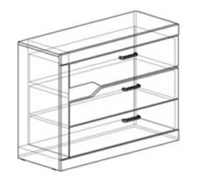 Комод Ронда №311 Венге Белый глянец