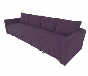 Диван угловой Фиеста Трансформер П- побразный с подлокоткиками (Berhouse) Цвет фасада: Бордо Велюто 25; Тип: Левый/правый; Материал фасада: Металл/Велюр