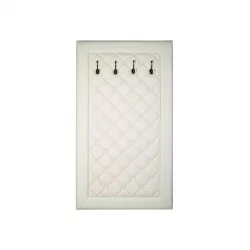 Вешалка в прихожую Сильвия Н3 эко-кожа Молочный Белый ясень