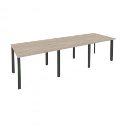 Стол переговорный (3 столешницы) ОНИКС О.МП-ПРГ-3.1 Дуб Аттик/Антрацит / ONIX O.MP-PRG-3.1