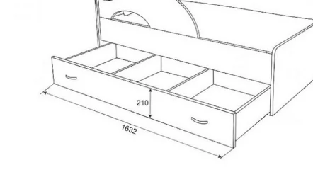 Ящик для кровати 160 РАДУГА Дуб млечный / Оранжевый