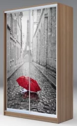 Шкаф-купе с фотопечатью Хит-23-17-77 Париж Ясень шимо темный