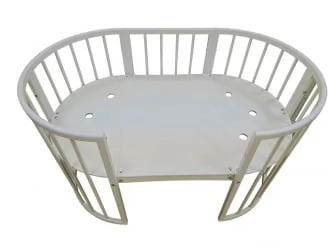 Кроватка для новорожденных Merry Happy Mini матовая Белая (3 в 1)