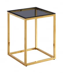 Стол квадратный ТАУН 40x40 Золото (стекло smoke)
