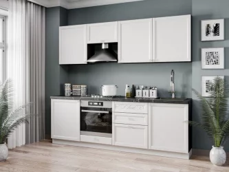 Тумба кухонная 800 с 3 ящиками ЛЮКС (4) Джулия ЛД 284.930.000.082 Черный Белый