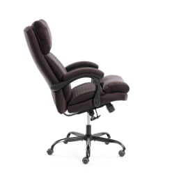 Кресло руководителя Chief metalBL кож/зам/ткань, коричневый/коричневый стеганный, 36-36/36-36 стеганный/TW-24