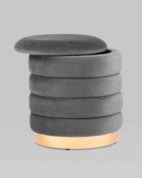 Пуф Франсис с ящиком велюр Серый