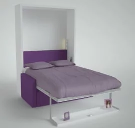 Кровать-трансформер Смарт 1 без шкафа К 1400 Белая шагрень