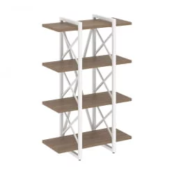 Стеллаж на регулируемых опорах - 4 полки ЛОФТ ВР.Л-МСТ.О-4.4В Металл белый Дуб Аризона / LOFT VR.L-MST.O-4.4V
