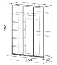 Шкаф-купе Бассо 2-600 Дуб млечный / Крем
