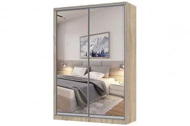 Шкаф-купе 2-х дверный Виктория 1400х584х2300, Дуб сонома светлый 14ДЗДЗ-ШЯ-Дсс 310-217