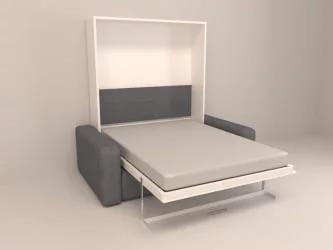 Диван-кровать трансформер Смарт 1 с пуфом К 1400 Дуб молочный