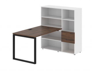 Рабочая станция ЕДИС ЕКРСТ 1213 Дуб Денвер темный Черный Белый / EDIS EQRST