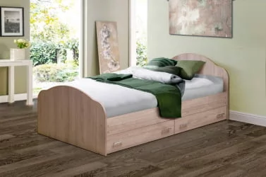 Кровать с ящиками на уголках №1 ЛДСП 1600*1900 Ясень Анкор темный