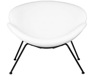 Кресло дизайнерское ДОБРИН ЕМИЛЙ (белый винил ЙП17, черное основание) 2 шт / DOBRIN EMILY YP17,