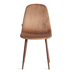 Дизайнерский стул БРЕЕЗЕ (мод. ДЖСC-58) Велюр/металл , 44 х 53 х 86 см, Дэрк бровн (темно-коричневый) ХЛР11/ орех / BREEZE (mod. JSC-58) Dark brown HLR11/