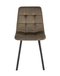 Комплект из четырех стульев Chilly велюр коричневый ножки металл черные