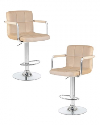 Стул барный DOBRIN KRUGER ARM (бежевый велюр (MJ9-10)) 2 шт