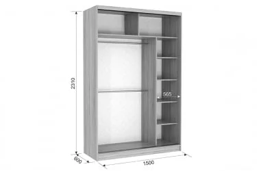 Шкаф-купе Гранд 1-600 бабочки Венге