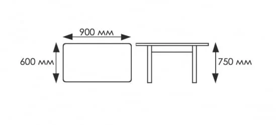 Стол обеденный Прямоугольный 900 600 фп Св. кирпичики С003 ЛДСП дуб выбеленный