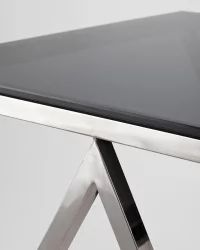 Журнальный стол ИНСИГНИЯ 55x55 Темный хром стекло smoke