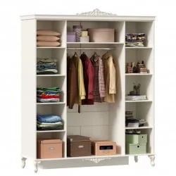 Шкаф четырехстворчатый с 2 зеркалами Маркиза ЛД 517.114.000 Алебастр