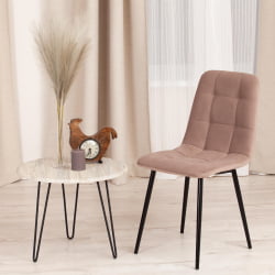 Стул CHILLY MAX Велюр/металл , 45 х 54 х 90 см , серо-бежевый 08/черный