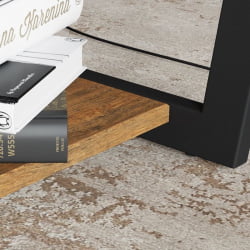 Стеклянный стол Трисс Дуб американский / Черная лакобель / Черный