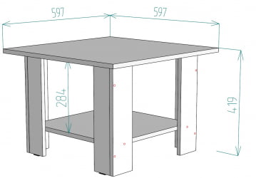 Стол журнальный TC2 419х597х597 ДСС