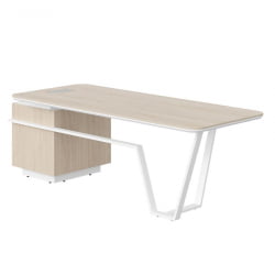 Стол руководителя правый Line СФ-571101.1 Дуб светлый Белый