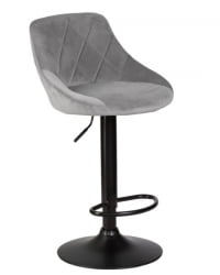 Стул барный DOBRIN LOGAN BLACK (серый велюр (MJ9-75)) 2 шт