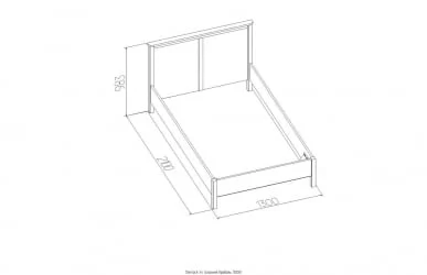 Кровать 120 на 200 Sherlock 44 Дуб Сонома (спальня)