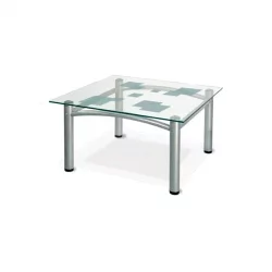 Придиванный столик Робер 2М Металлик/ прозрачное