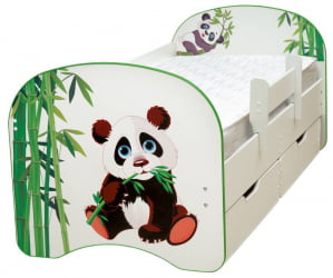 Кровать детская с фотопечатью с 2-мя ящиками 800*1900 Панда