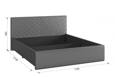 Двуспальная кровать с подъёмным механизмом Сандра 2 с подъем. механизмом ZP.KM1.6-12.2 топаз (велюр)