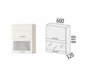 Шкаф-витрина Графит 74.08 Сосна Астрид-Ваниль