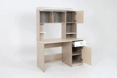 Стол компьютерный Котофей Ясень шимо светлый Вайс Белый