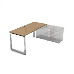 Стол рабочий, прямолинейный три опоры, правый GLOSS LINE НСТП-О.994 Teakwood