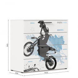 Комод тип 1 Мотокросс ЛД 535.050.000 Серый шелк с фотопечатью