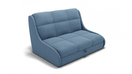 Диван Куба 1200 (ЗР) Цвет фасада: Голубой; Тип: Прямой; Материал фасада: Металл/Велюр