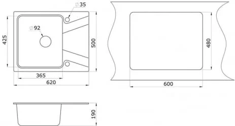 Мойка GRANULA 6201 Песок