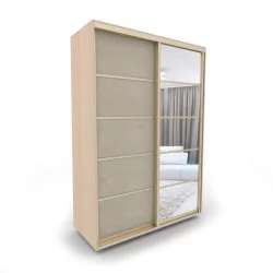 Шкаф-купе 2-х дверный Акцент-Квадро КЛ 1600х600 Дуб молочный/Золото