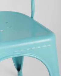 Стул TOLIX с высокой спинкой Голубой матовый