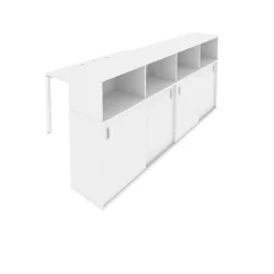 Рабочая станция с опорным шкафом-купе Метал Сйстем Б.РС-СШК-4.1 Белый / Metal System