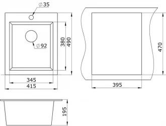 Кухонная мойка GRANULA 4201 Пирит