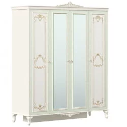 Шкаф четырехстворчатый с 2 зеркалами Луиза ЛД 665.111.000 Алебастр